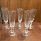 5 crystal Champagne flutes XIX th