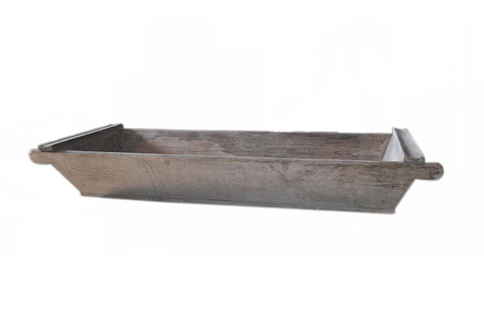 Brown solid wood slicer from the early 20th century — long rustic trough 1890-1919