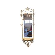 Console murale vintage française avec miroir, milieu du siècle