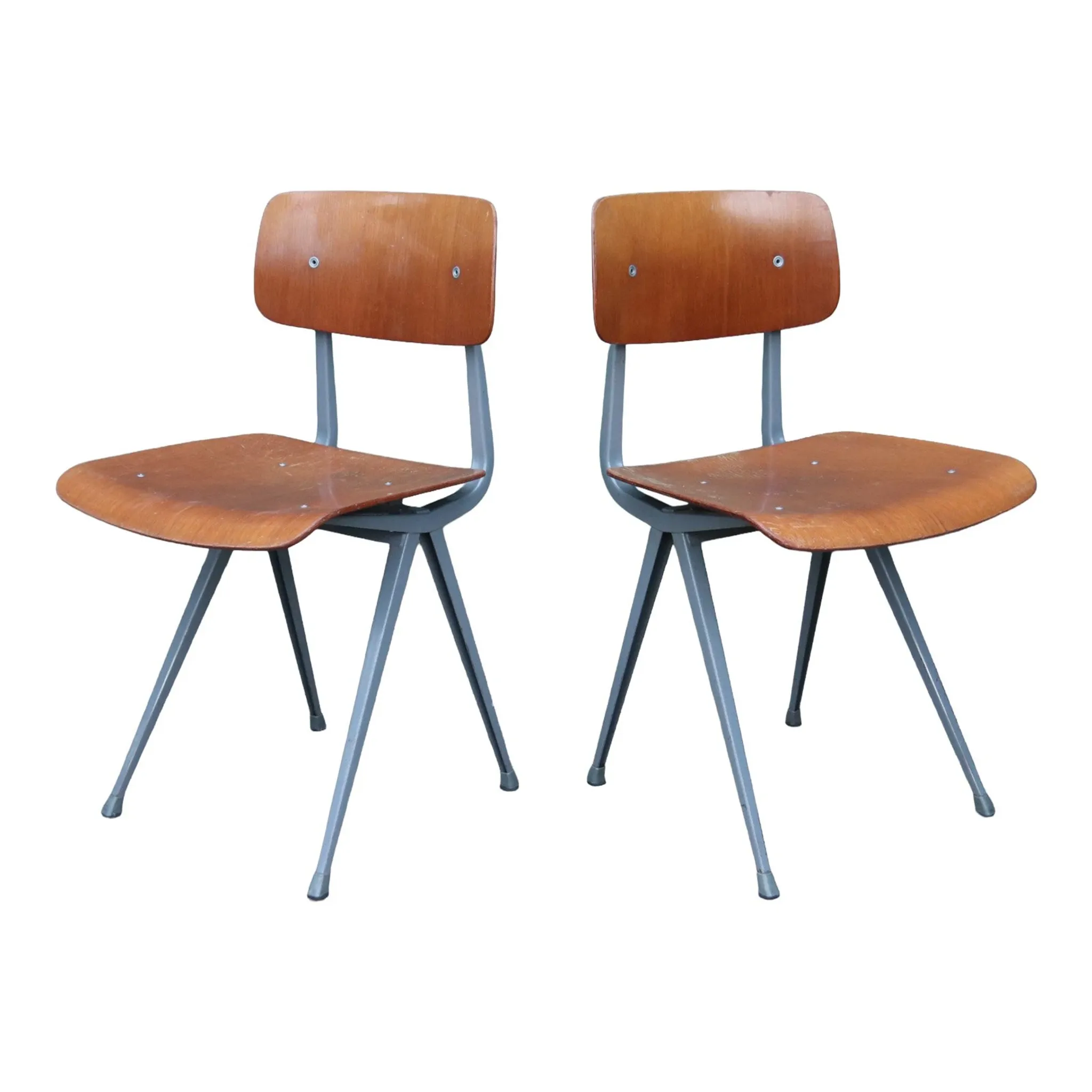 Set of 2 Friso Kramer Result chairs – Ahrend de Cirkel, grey, 1960s