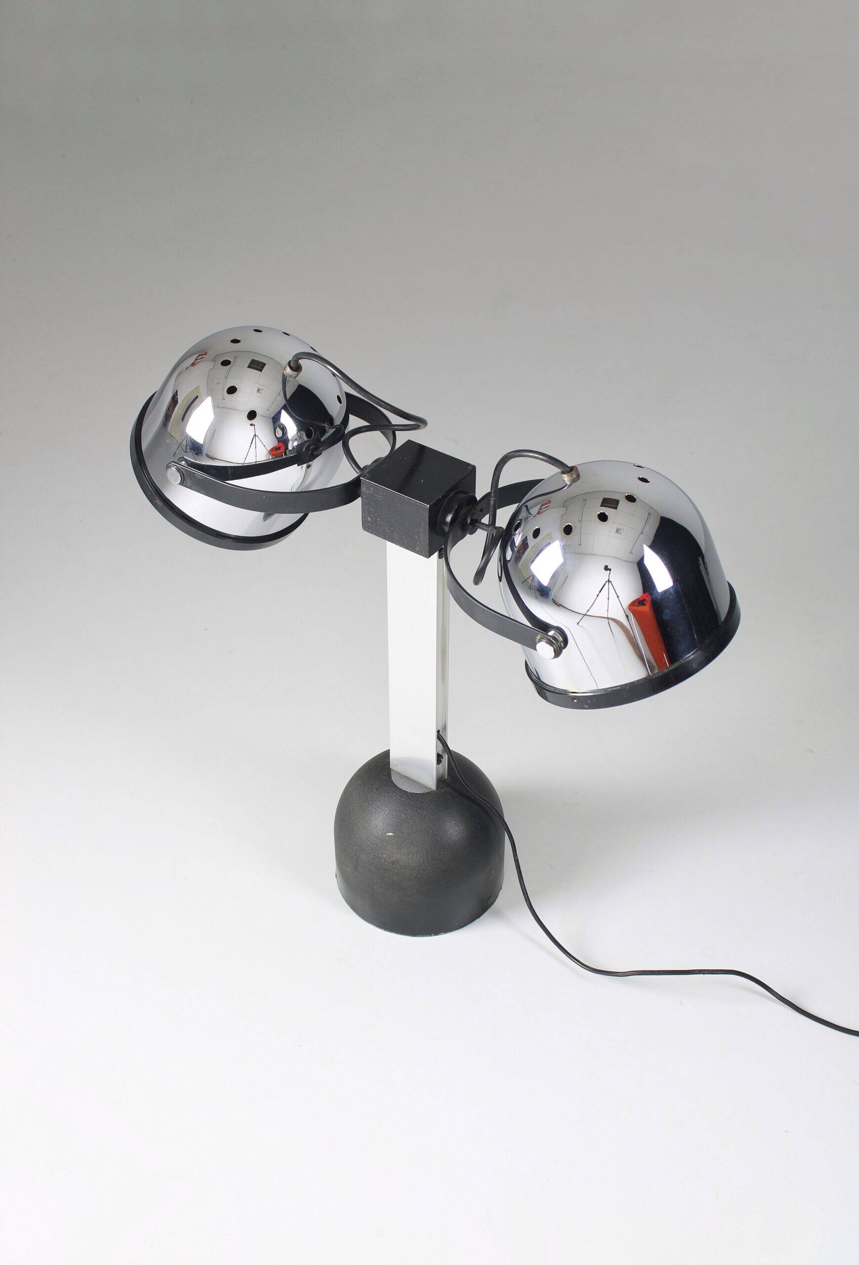 Lampe de table Trepiù argentée par Gae Aulenti & Livio Castiglioni pour Stilnovo, 1971