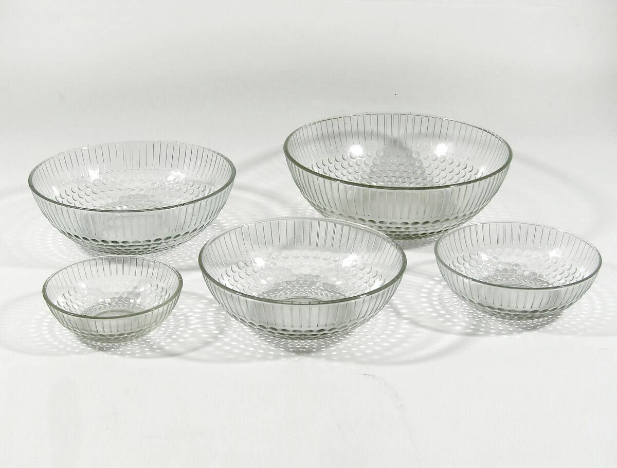 Bauhaus style 1930s glass bowls