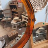 Miroir vintage en plastique orange seventies