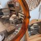 Miroir vintage en plastique orange seventies