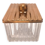 Art Deco Cake Box / Jewelry Box / Candy Box in Glass and Metal