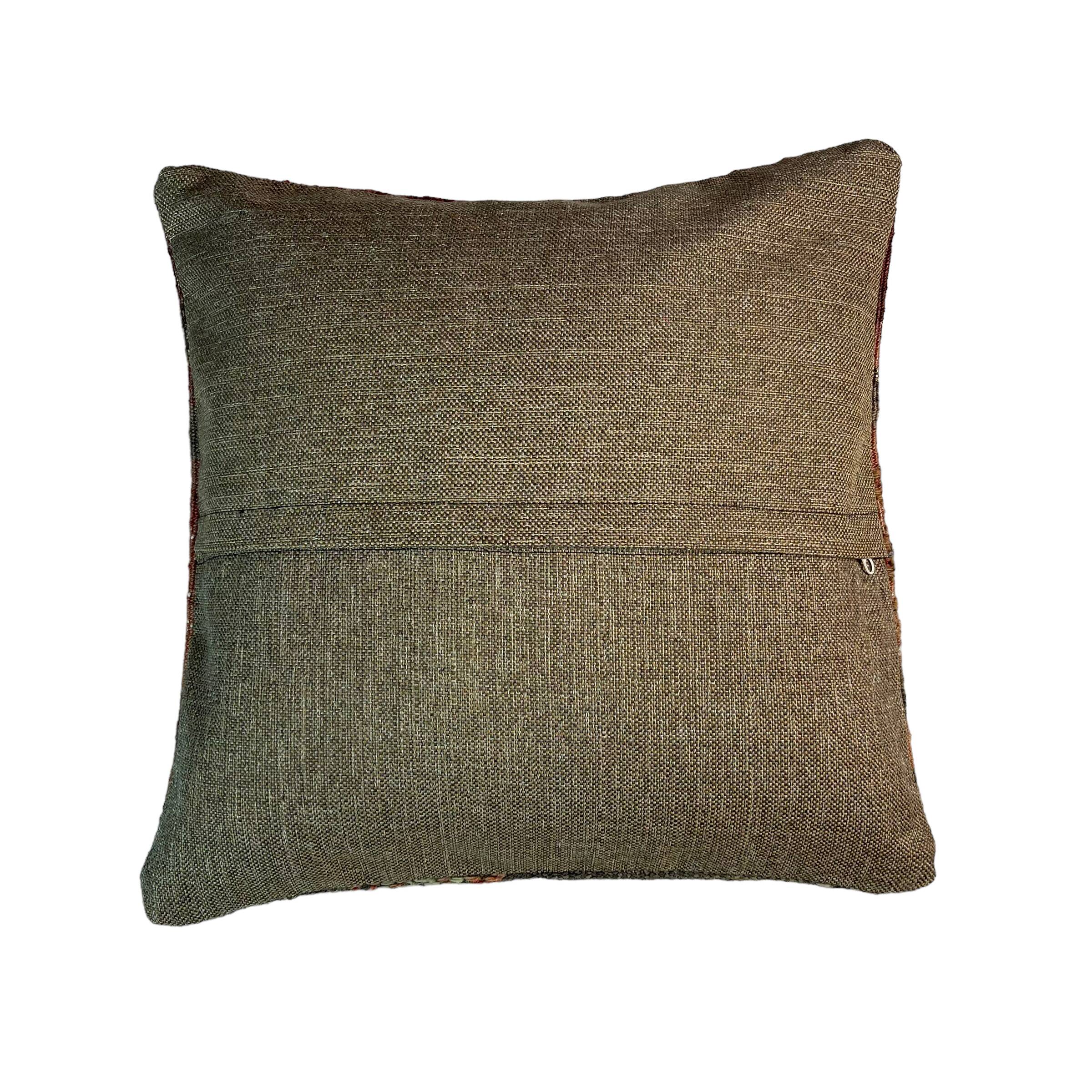Housse de coussin kilim turc vintage, 40 x 40 cm