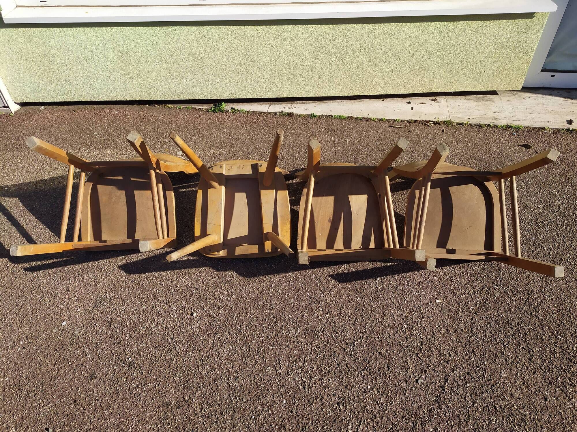 Lot of 4 luterma wood bistrot chairs years 50/60