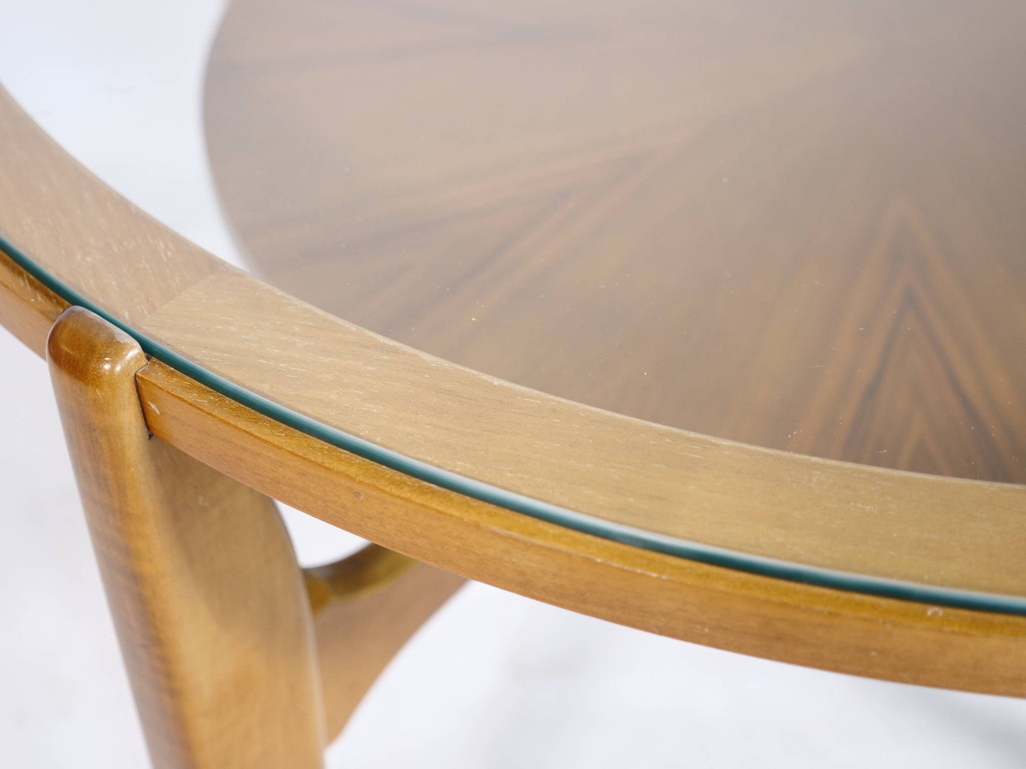 Mid-Century Coffee Table Walnut and Glass by Wilhelm Renz, 1960s
