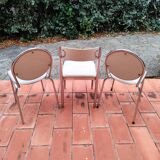 CIVIC Made in France Trio of vintage 1970s Medallion chairs
