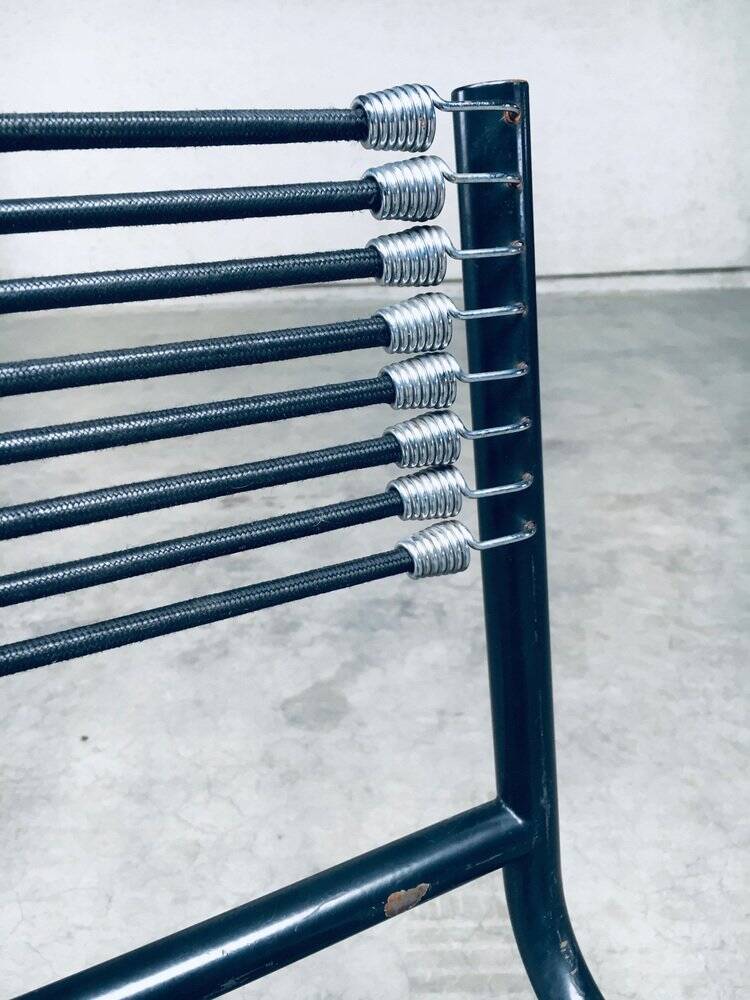 Postmodern sandows chairs attributed to rene herbst for ecart international, 1980s, set of 6