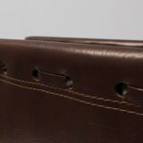 Vintage Magazine rack in chrome and faux leather, France 1960s