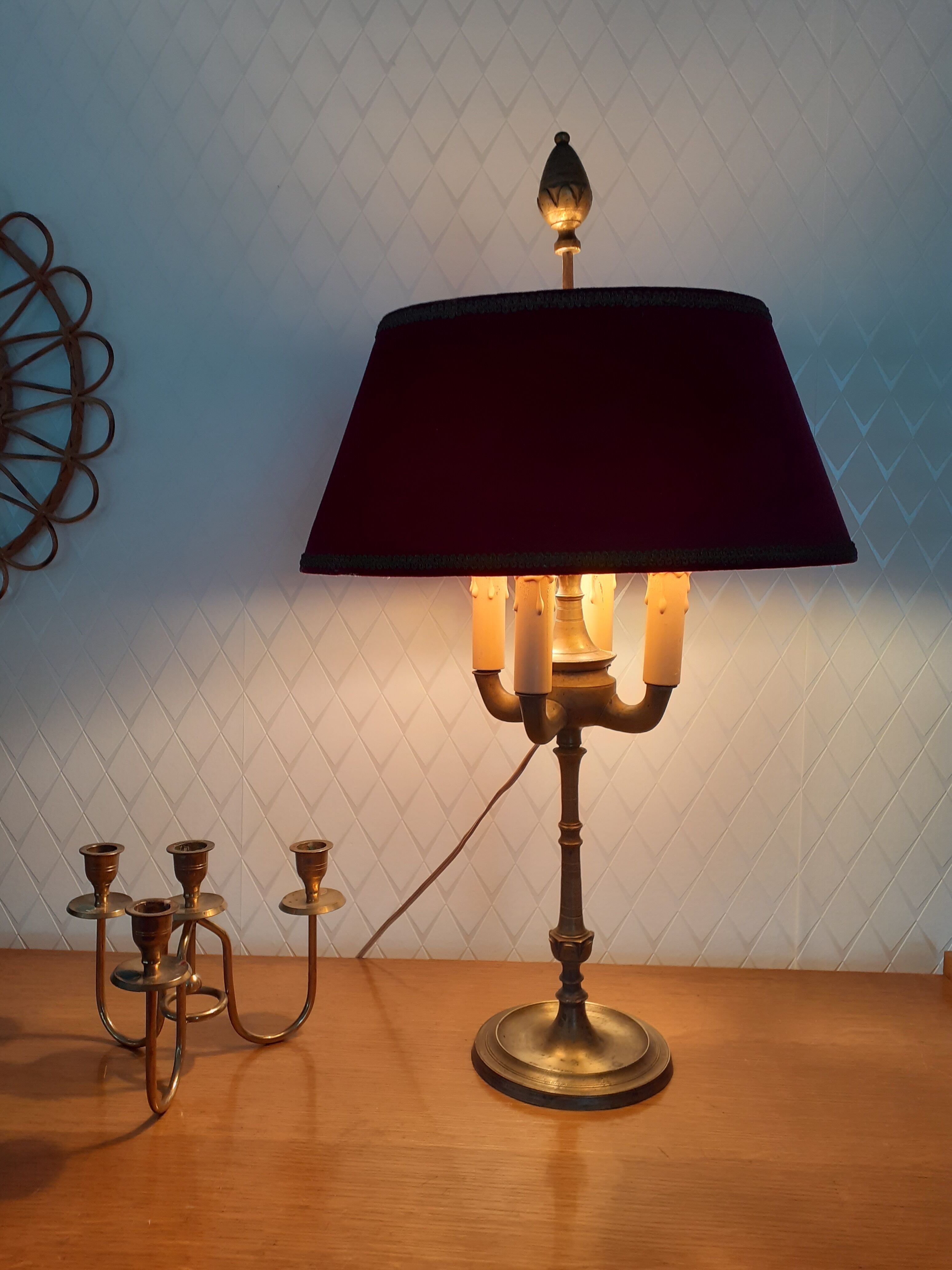 Empire style hot water bottle lamp 4 burners