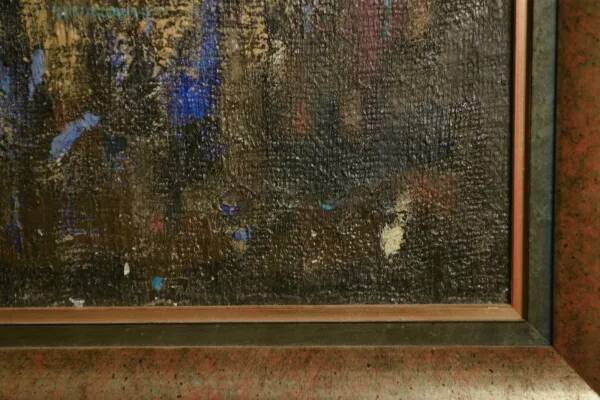 Large abstract painting signed circa 1970s