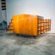 Double-sided wooden industrial filing cabinet with 48 vintage drawers