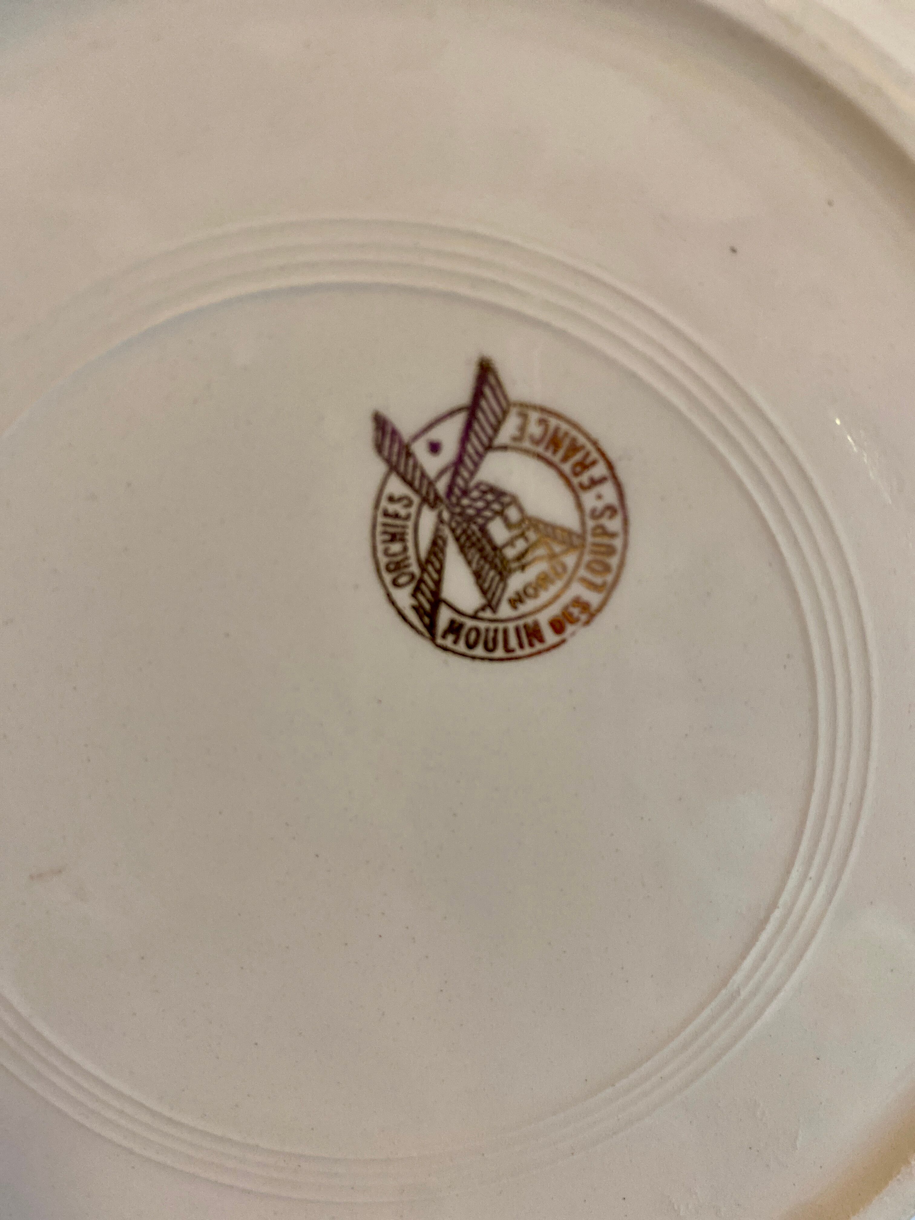 Set of 6 vintage hollow plates Moulin des Loups