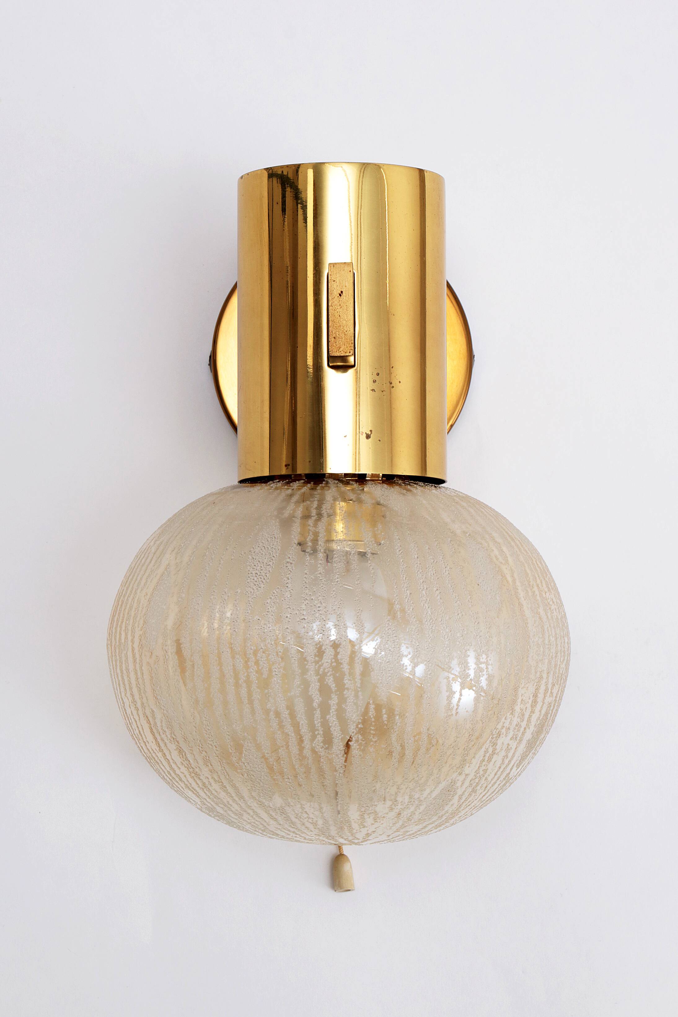 Hans-Agne Jakobsen brass wall lamp with glass Sweden 1960