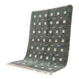 Handmade green and white Atlas Moroccan rug, size 1.4/2.6 m.