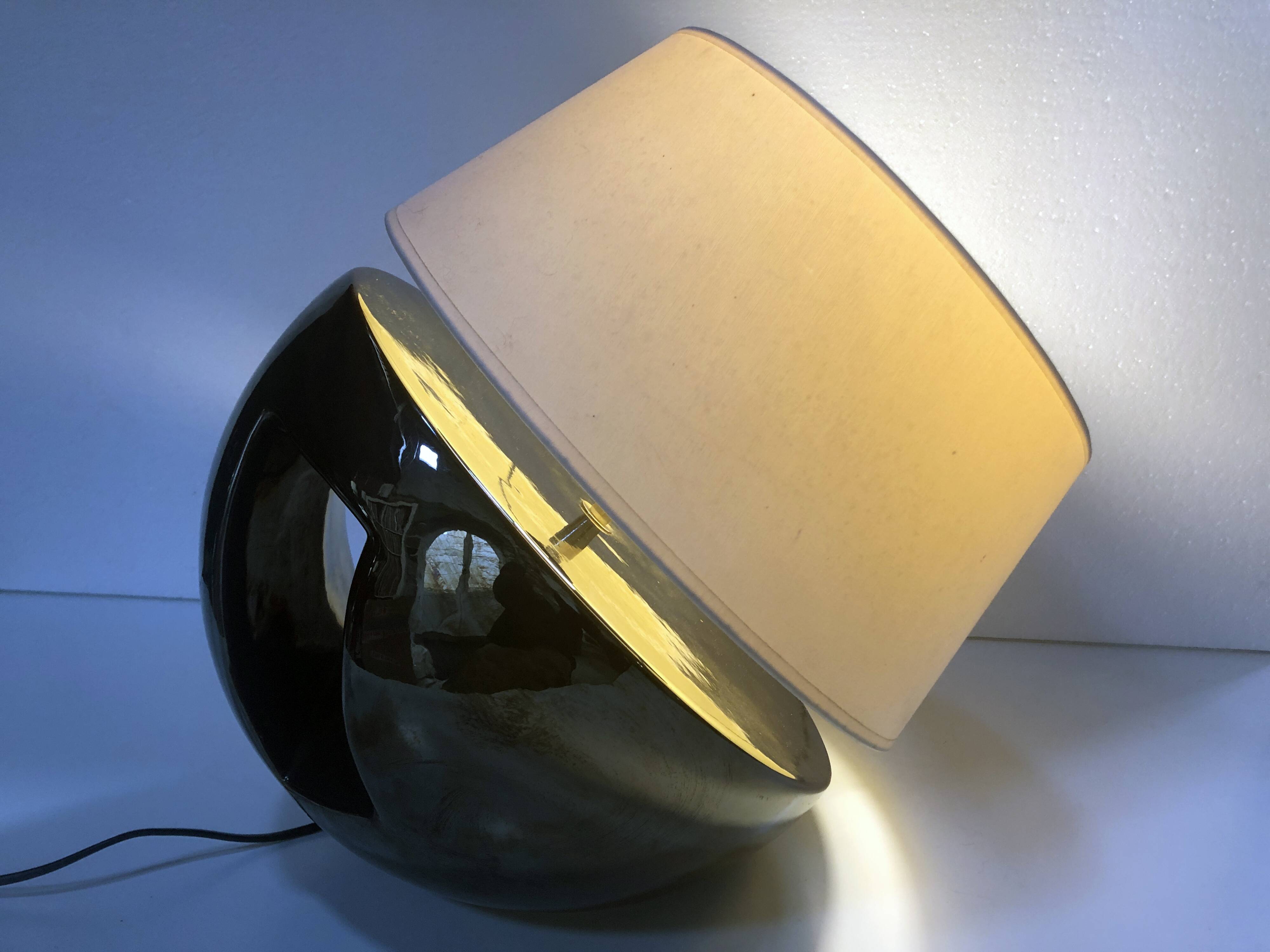 Large Vintage Lamp • Glazed Earthenware • Louis Drimmer • Space Age • 1960