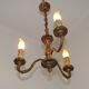 French Antique Art Nouveau Style 3-Light Quality Bronze Chandelier