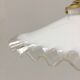 Pair of white opaline suspensions with serrated edges