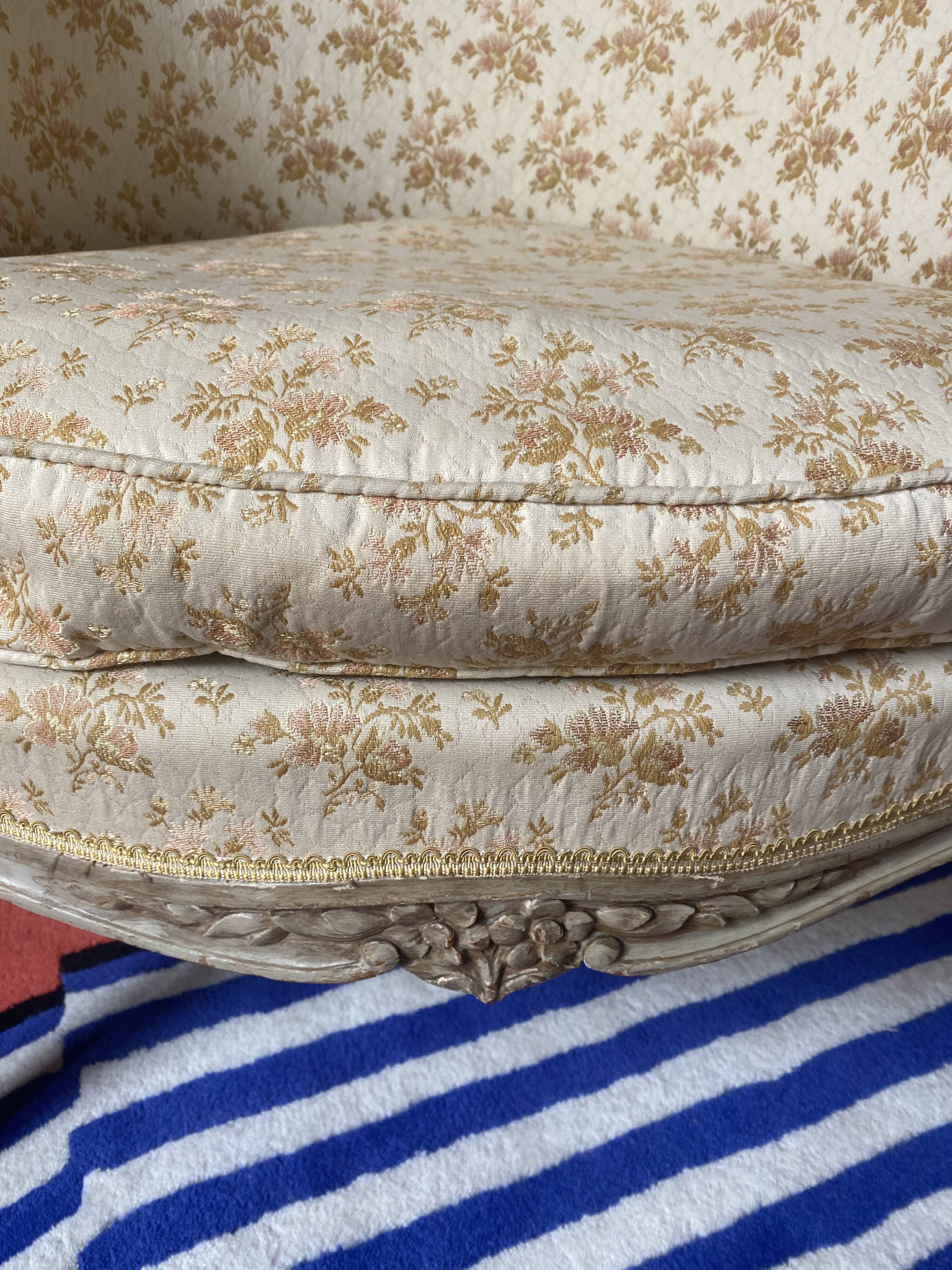 Bergère fauteuil de style Louis XV