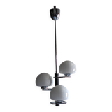Italian Space Age chandelier with 3 opaline lights from the 60s and 70s