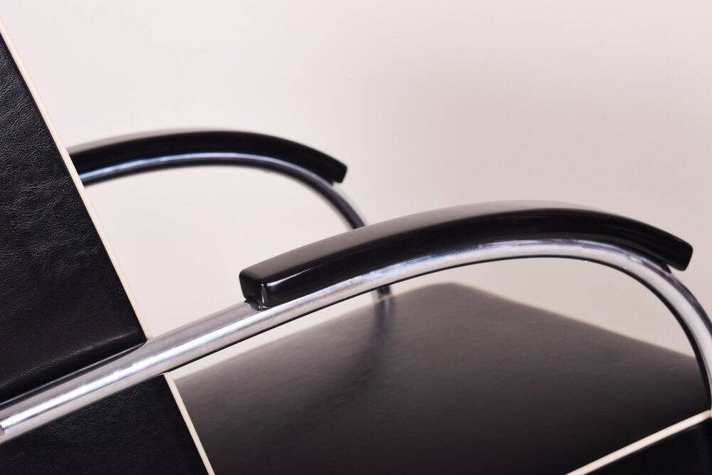 Bauhaus Armchair in Chrome and Leather from Mücke Melder, 1930s