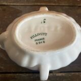 Double Sauce Boat Antique PILLIVUYT Gras & Maigre White Porcelain #D