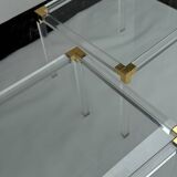 Trio of Hollywood Regency lucite and Glass Tables