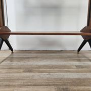1960s teak floor/sky bookcase with shelves and compartment