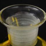 Bouteille en verre de style Mdina, jaune et verte, 21 cm de haut