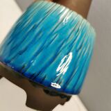 Beautiful partially glazed ceramic table lamp, in a beautiful turquoise color.
