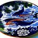 Decorative porcelain plate featuring a koi carp.