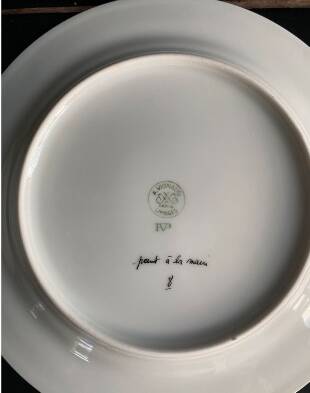 6 dessert plates in Limoges porcelain - Manufacture A. Vignaud