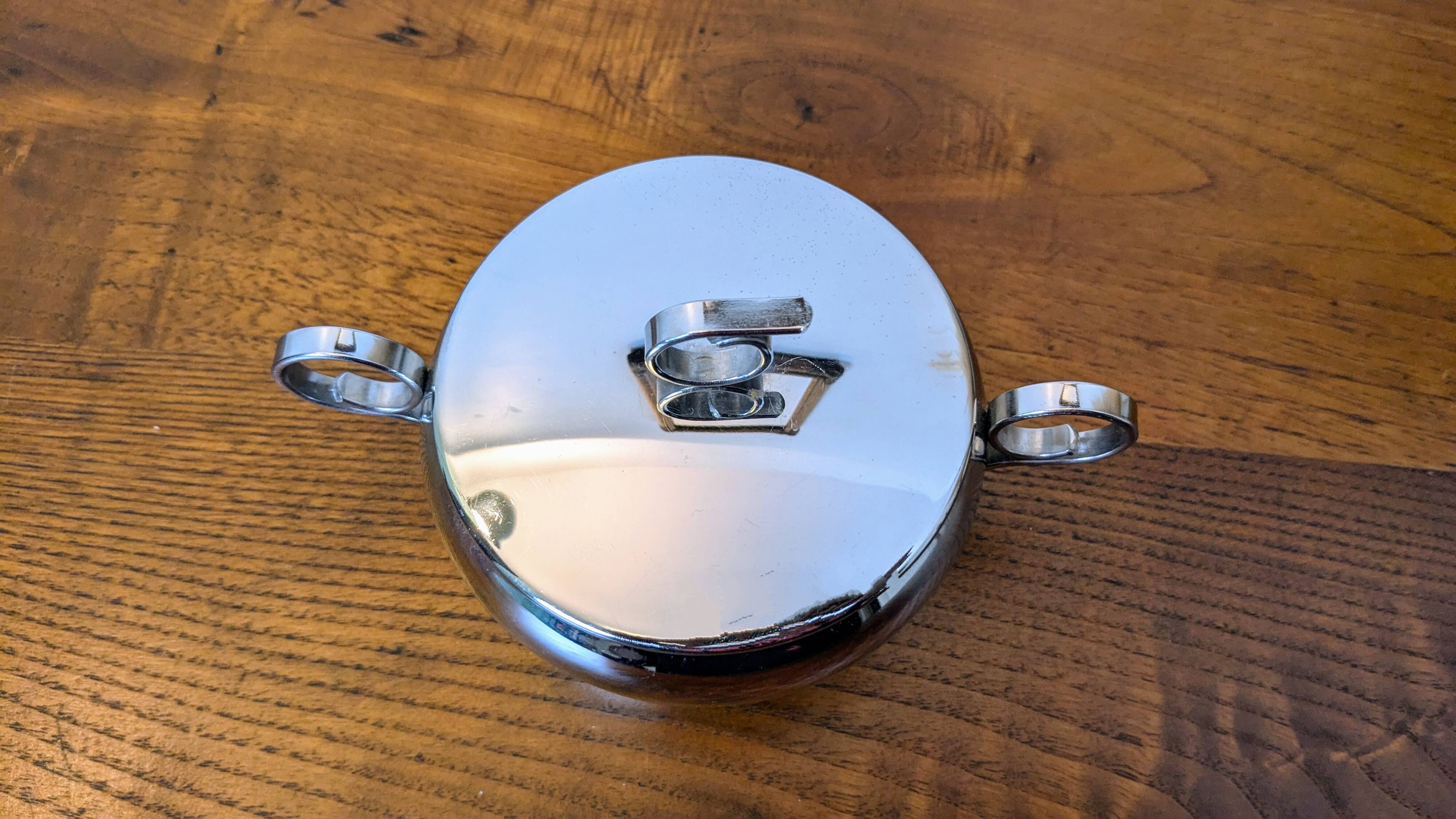 Antique stainless steel sugar bowl by Remy Letang
