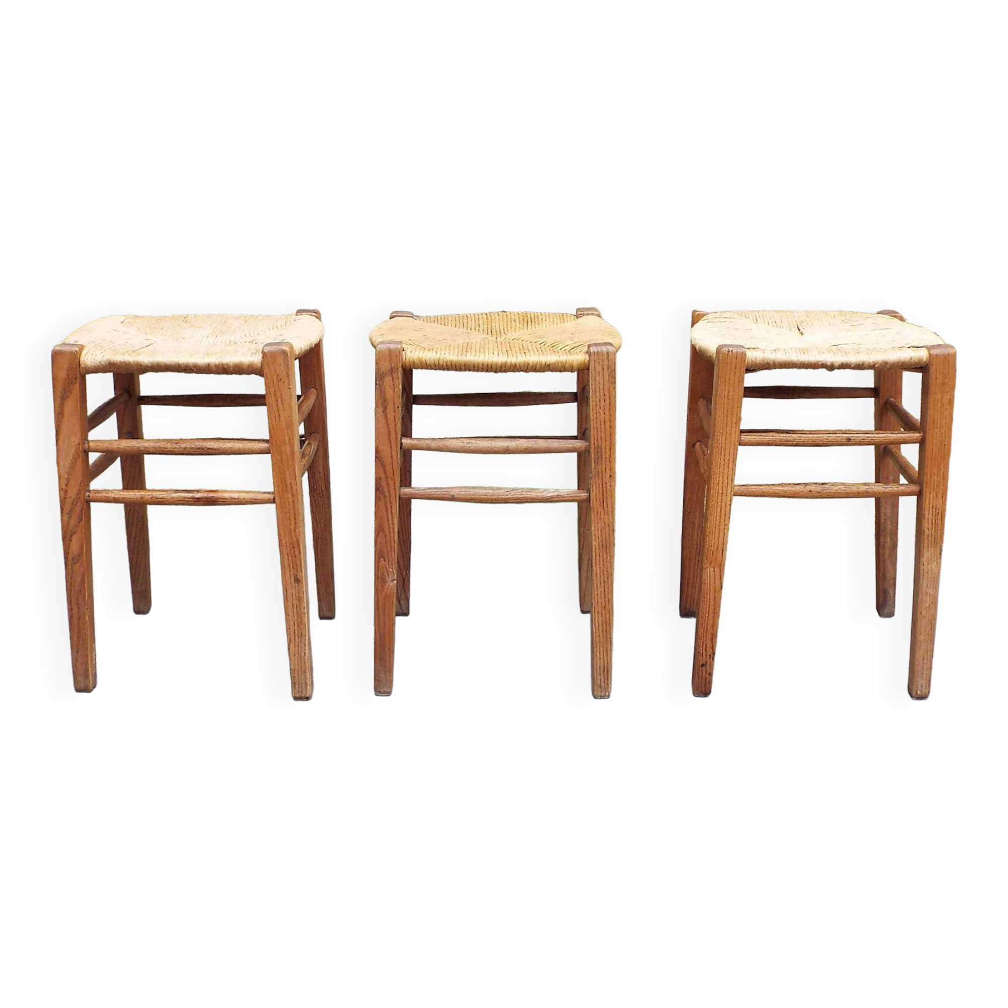 3 tabourets paillés