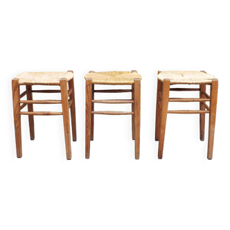 3 straw stools