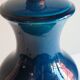 Lampe de table en céramique bleue France 1970
