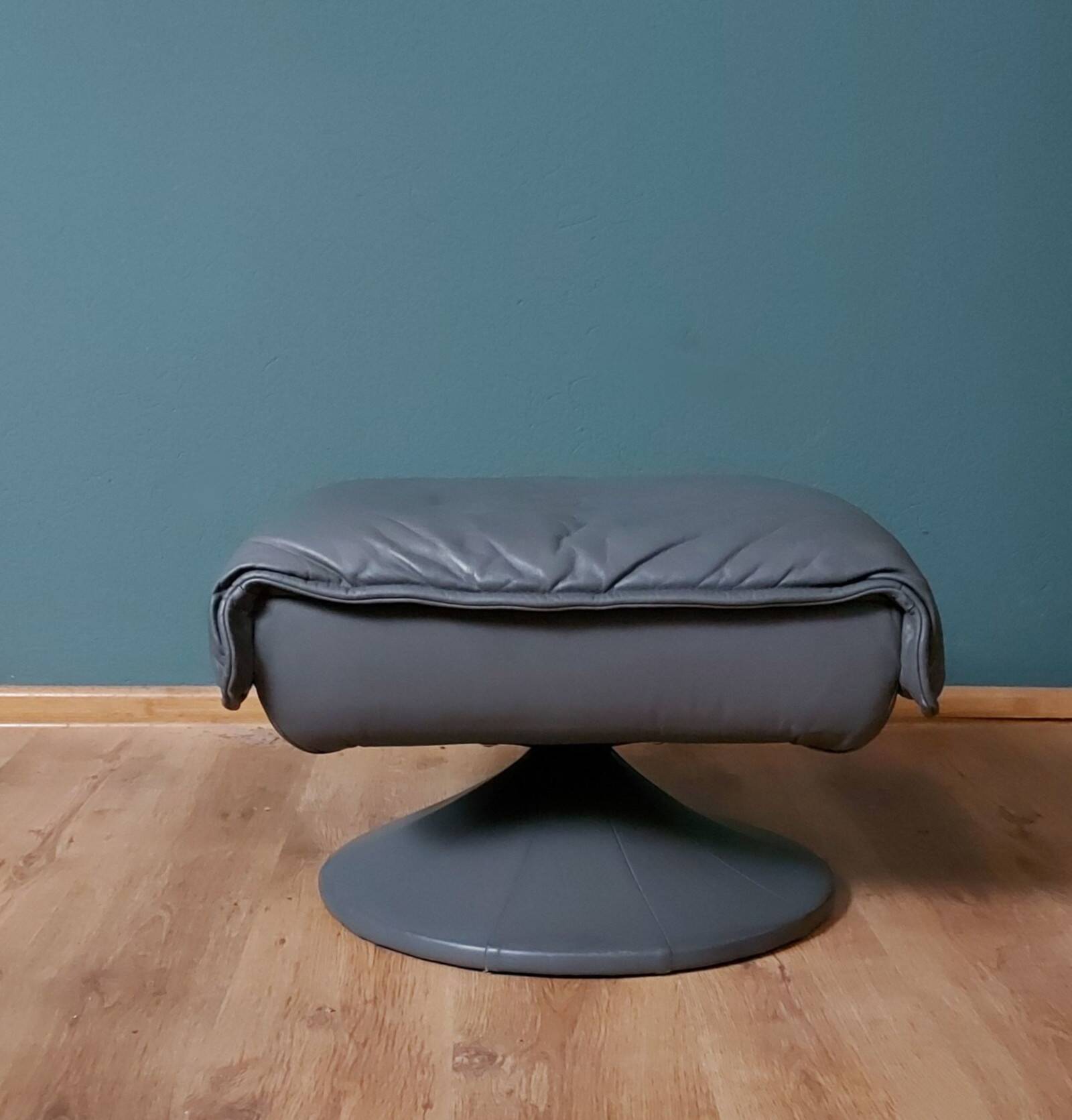 Vintage mid-century Danish leather footstool