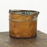 Antique worn Wabi Sabi red copper bucket