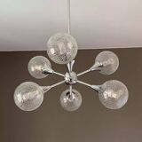 Sputnik chandelier with 6 globes. 1970. Space Age.