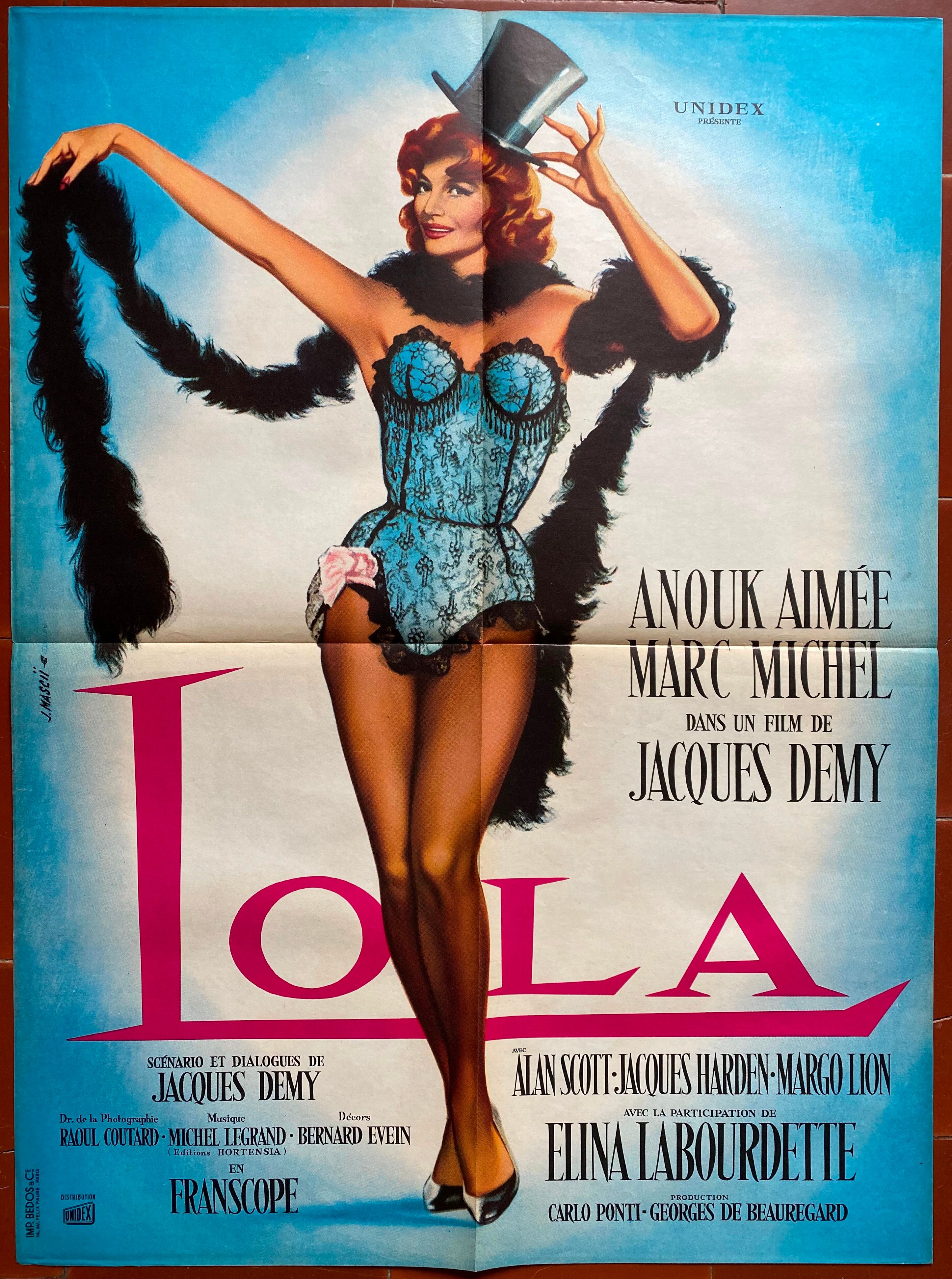 Original movie poster "Lola" Anouk Aimée 60x80cm 1961