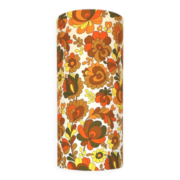 Abat-jour Chrysanthème H60 D28 - tissu floral vintage