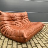 100% originele vintage Cognac lederen Togo Ligne Roset 2zit