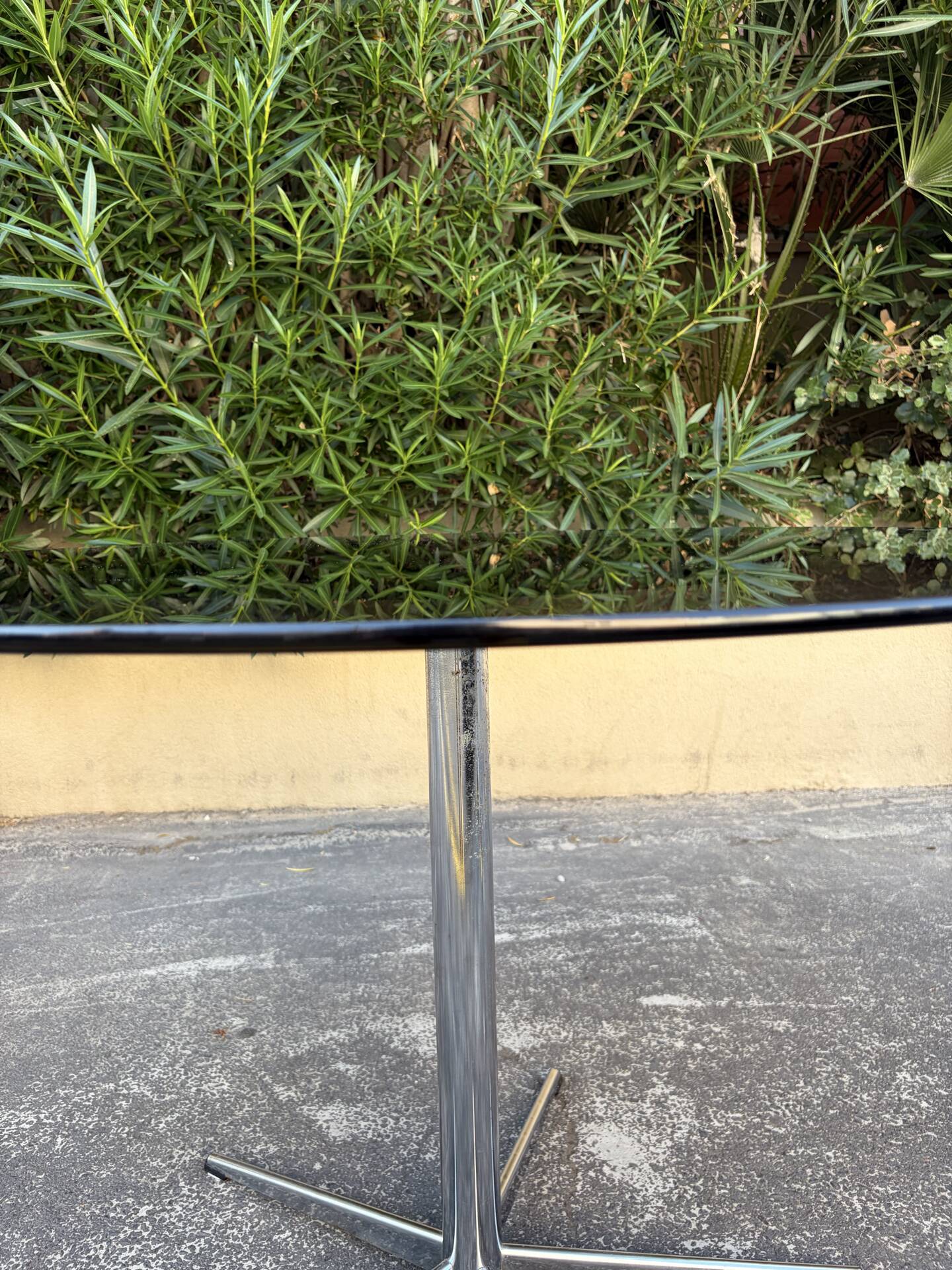 Table ronde vintage design verre/chrome année 90’s