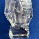 Set of 2 Swedish brutalist frosted glass candle holders.