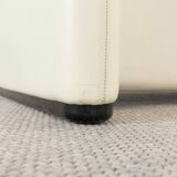 Maralunga 2-seater sofa in white leather by Vico Magistretti for Cassina