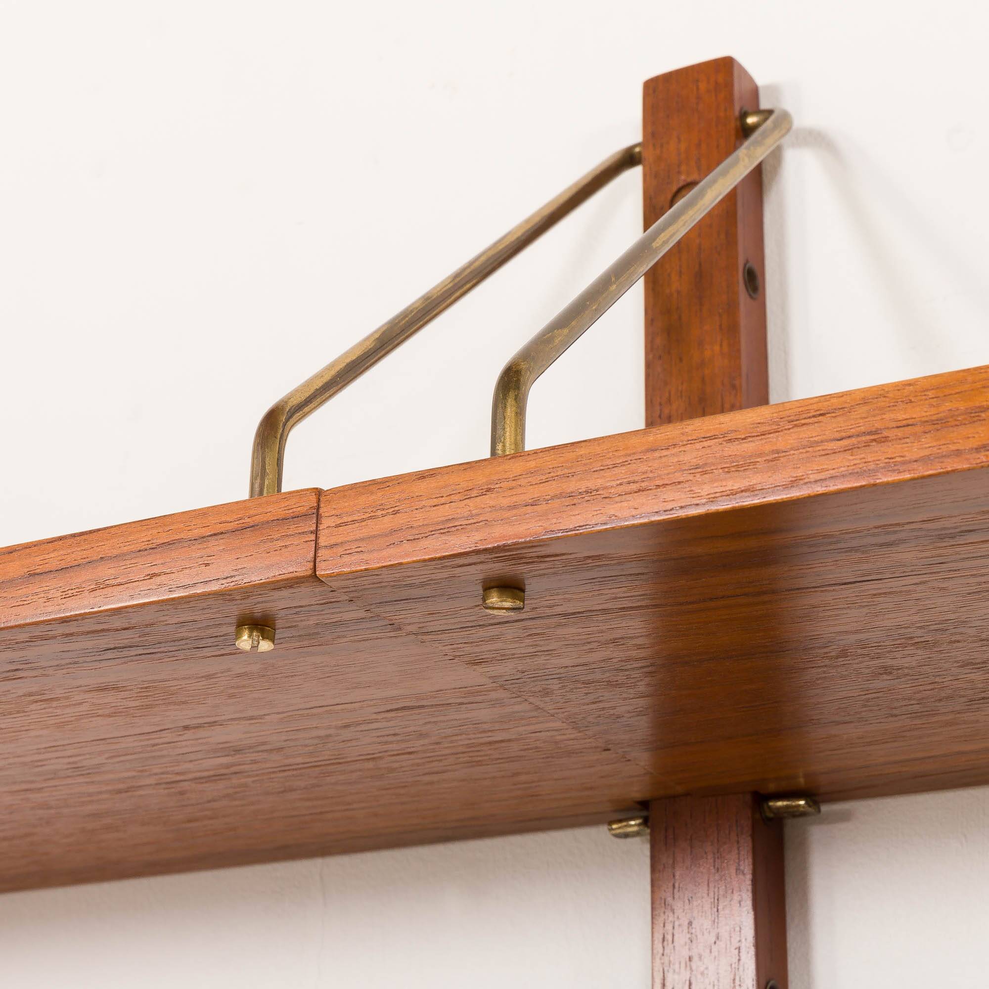 Danish mid century 2 bay teak wall unit, 1960s