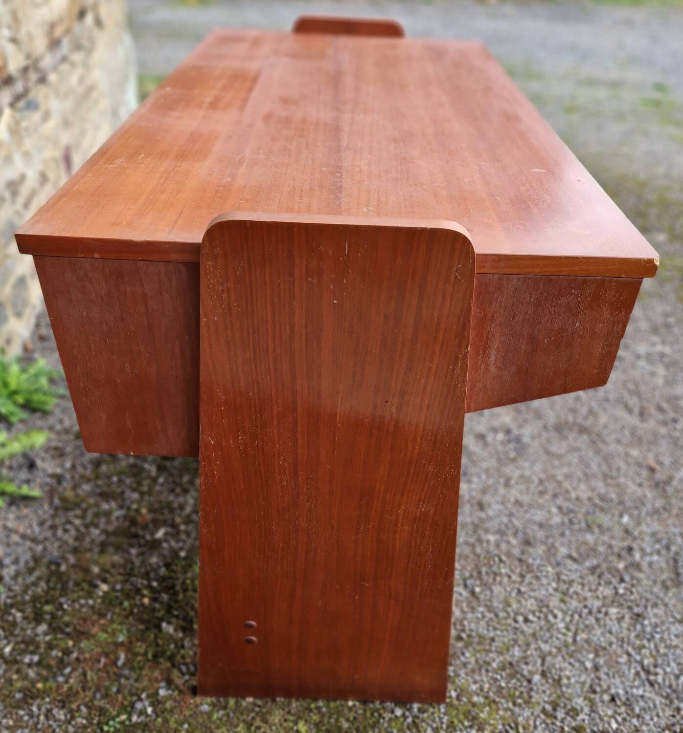 Wood veneer desk, 1970s