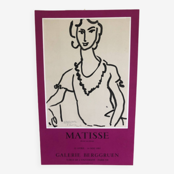 Affiche Matisse Galerie Berggruen  Paris 1983